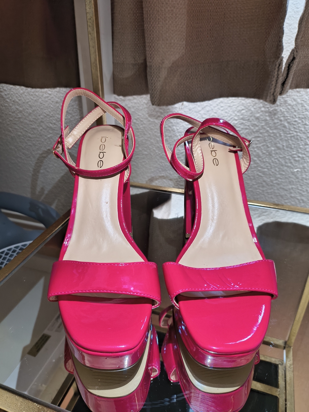 Bebe Pink Platform Sandals